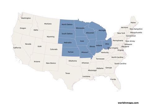 Midwest (Midwestern United States) - World in maps