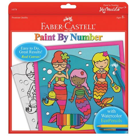 Faber-Castell Paint By Number Kit Mermaids With Watercolor Pencils | Jo-Ann | Paint by number ...