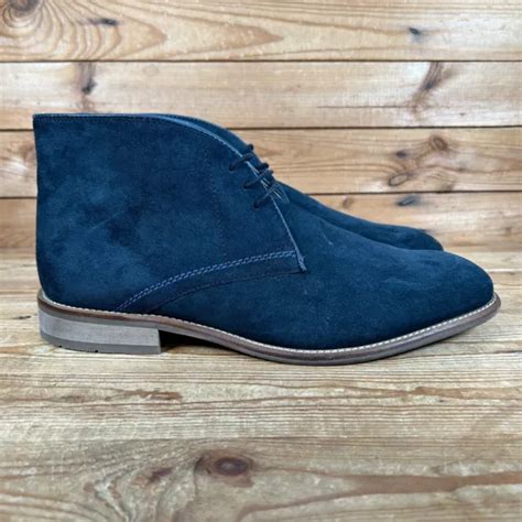 MARKS SPENCER CHUKKA Boots Mens Size UK 9 Blue Navy Suede Lace Up Dress ...