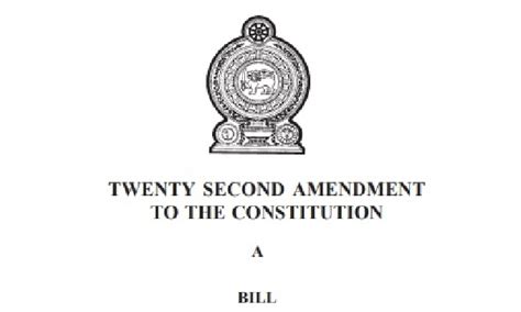 22nd Amendment to the Constitution presented to Parliament - Newswire