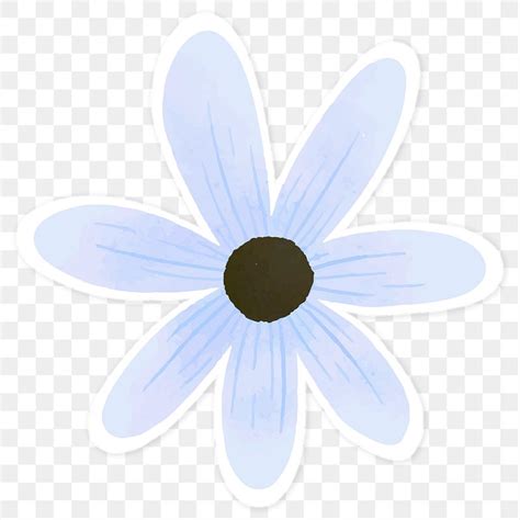 Blue flower sticker png | Free stock illustration | High Resolution graphic