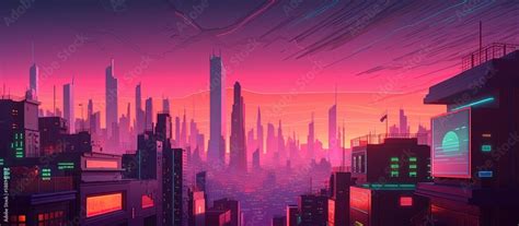 City background in vaporwave and synthwave style, city wallpaper ...