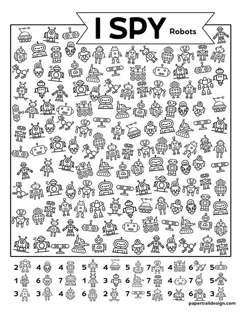 Free Printable I Spy Robots Activity - Paper Trail Design