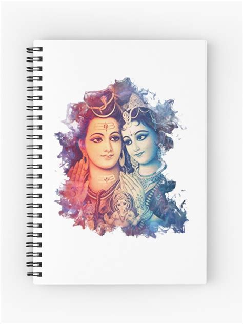 "Shiv Parvati Digital Art" Spiral Notebook for Sale by rizwanfdi ...