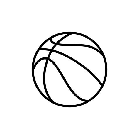 Basketball Outline Icon Illustration on Isolated White Background Suitable for Ball, Basket ...