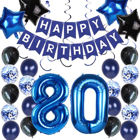 Buy 80th Birthday Decorations, 80th Birthday Decorations for Men, Happy ...