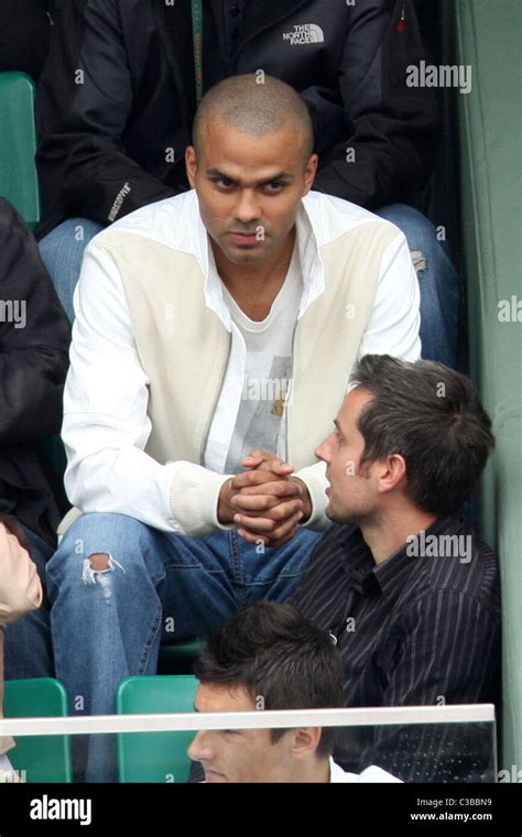 Tony Parker attends Les Internationaux de France de Roland Garros 2009 ...