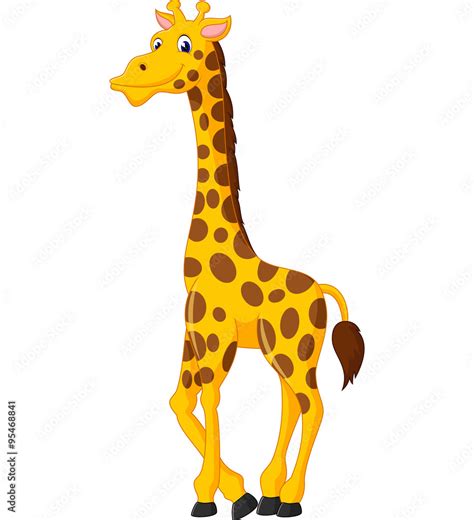 Cute giraffe cartoon of illustration Stock Vector | Adobe Stock