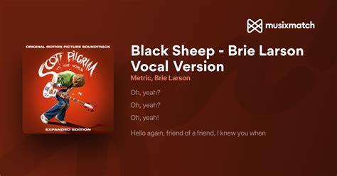 Traducción de la letra de Black Sheep - Brie Larson Vocal Version de Metric, Brie Larson al ...