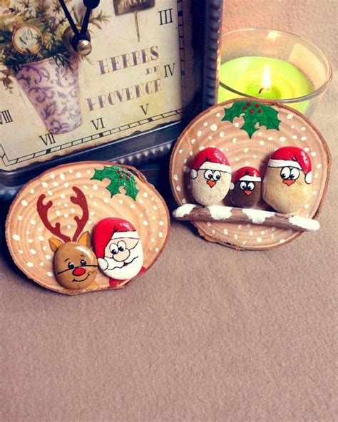 Christmas painting on stones and pebbles: 125 ideas for creativity with children | My desired ...