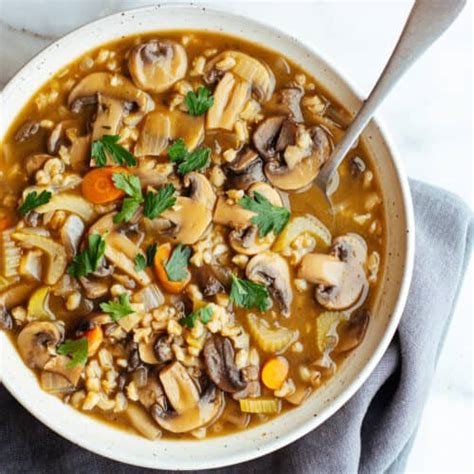 Mushroom Barley Soup (made in the Slow Cooker) - Pinch and Swirl