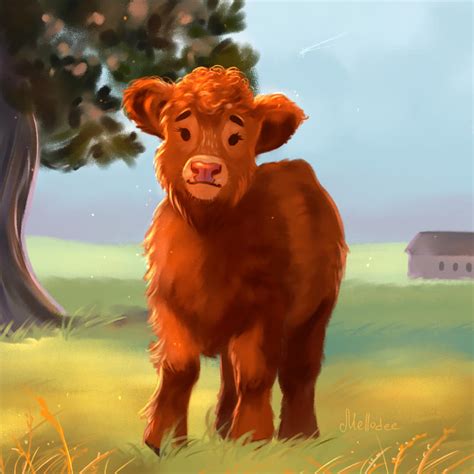 Scottish Highland Cow Baby by Mellodee on DeviantArt