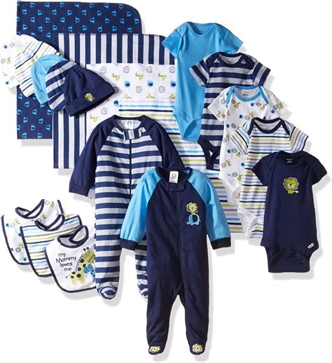 Gerber Baby Boys' 19 Piece Baby Essentials Gift Set, Safari, Newborn