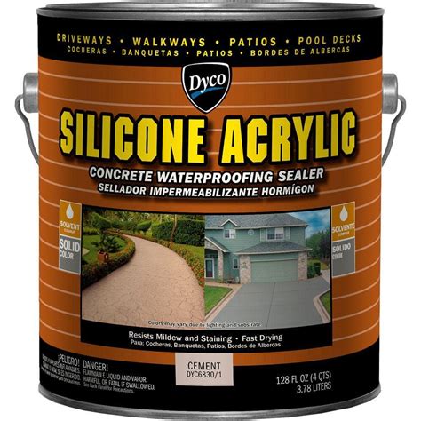 Dyco Silicone Acrylic 1 gal. Cement Exterior Opaque Concrete Waterproofing Sealer-DYC6830/1 ...