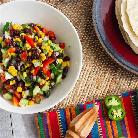 Fiesta Salad Recipe- Mexican Flavour: Black Bean, Corn, Cilantro