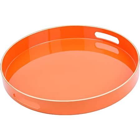 Zosenley Decorative Tray, Round Plastic Tray with Handles, Modern Vanity Tray and Serving Tray ...