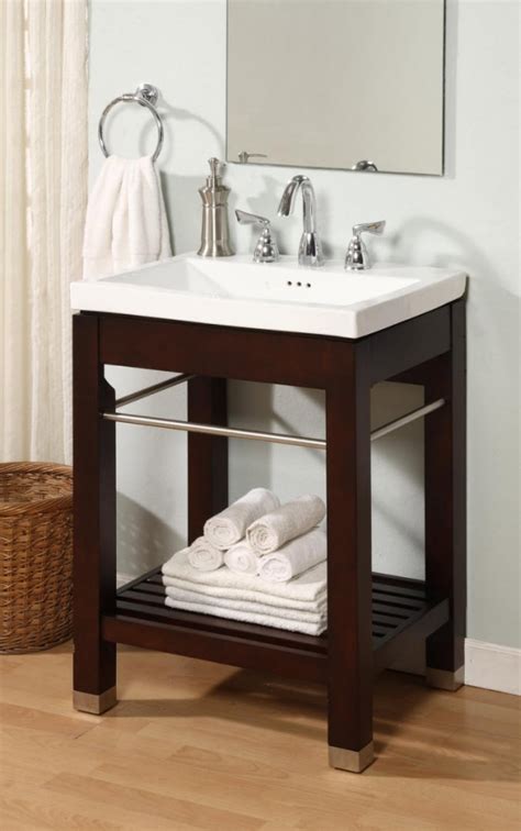 24 Inch Single Sink Square Console Bathroom Vanity with White Ceramic Sink UVEINY24