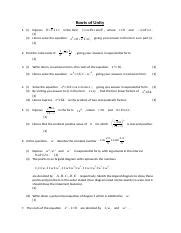 Understanding the Roots of Unity: Solving Equations and Finding ...