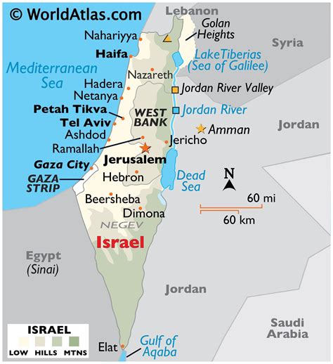Israel Large Color Map