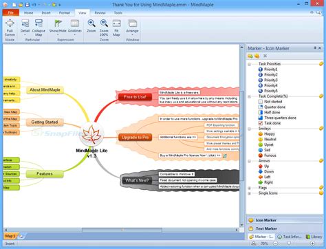 MindMaple Lite screenshot and download at SnapFiles.com