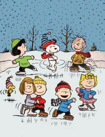 Ice skating. | Peanuts christmas, Charlie brown christmas, Snoopy christmas