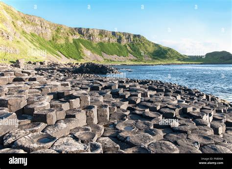 Giants Causeway, unique geological formation of rocks and cliffs in Antrim County, Northern ...