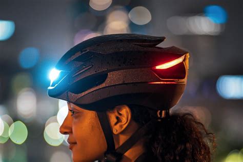 This biking helmet with integrated LED lighting and turn signals keeps ...