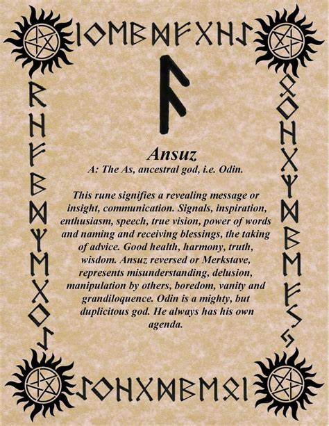 ANSUZ Odin's rune | Runes meaning, Ancient runes, Futhark runes