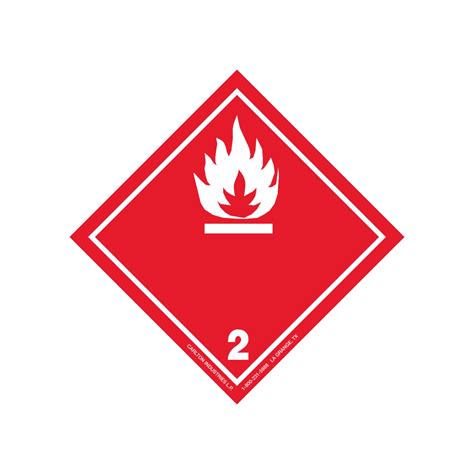 GHS Class 2 Flammable Gas Label Transport Pictogram 2 Inch