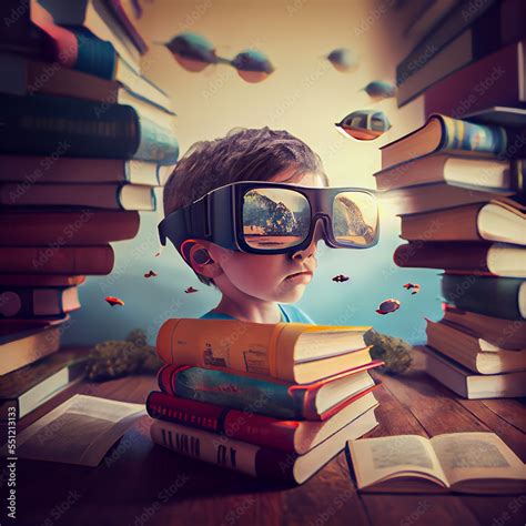 Virtual reality education Stock Illustration | Adobe Stock