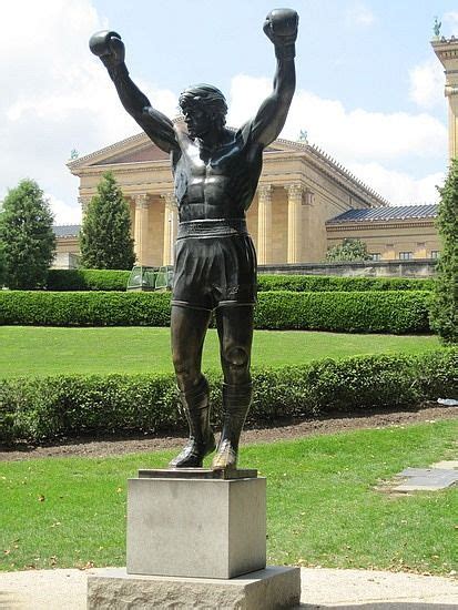 Philadelphia Art Museum - the Rocky statue, representing Sylvester Stallone running up the steps ...