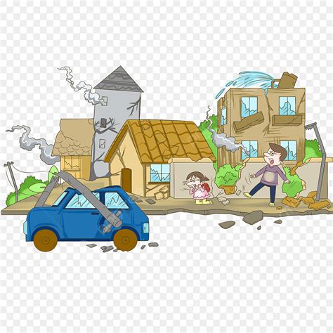 Collapsed House Clipart Transparent Background, Earthquake Disaster ...