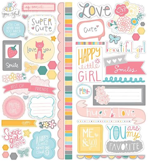 American Crafts - My Girl Collection - Remarks - Cardstock Stickers ...