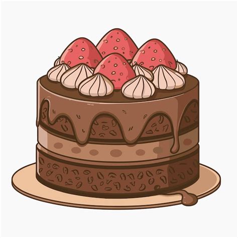 Premium Vector | Chocolate cake illustration delicious bakery