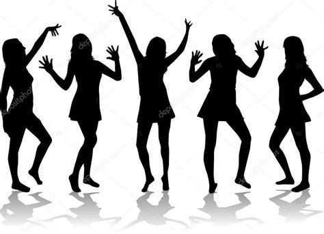 Dancing girls - silhouettes. — Stock Vector © pablonis #41329609