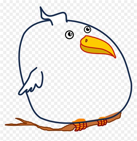 Fat Bird Black White Line Art 999px - Fat Bird Clipart, HD Png Download - vhv