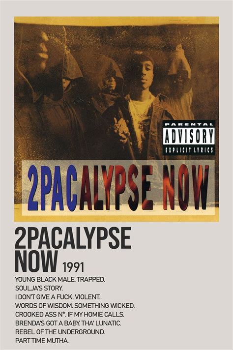 2Pacalypse Now By 2Pac Minimalist Album Poster | Music poster ideas, Dr ...