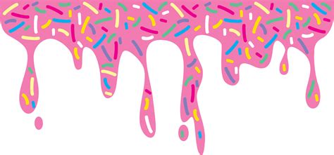 Dripping Donut Glaze and Sprinkles PNG Illustration 24391675 PNG