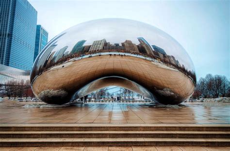 Chicago Bean Print Cloud Gate Millennium Park Reflections | Etsy ...