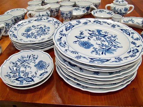 Lot - 56 Piece Set of Blue Danube China