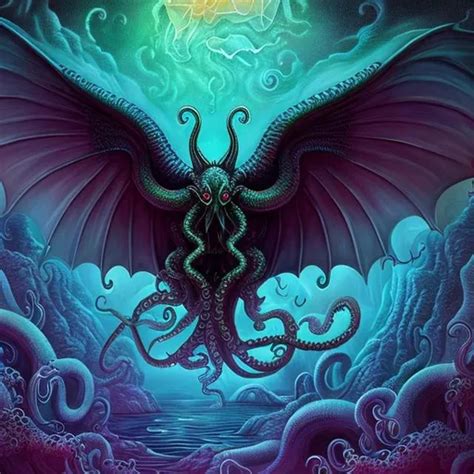 A neon comic style illustration of the Kraken rising... | OpenArt