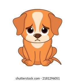 Sad Sitting Puppy Dog Cartoon Character Stock Vector (Royalty Free ...