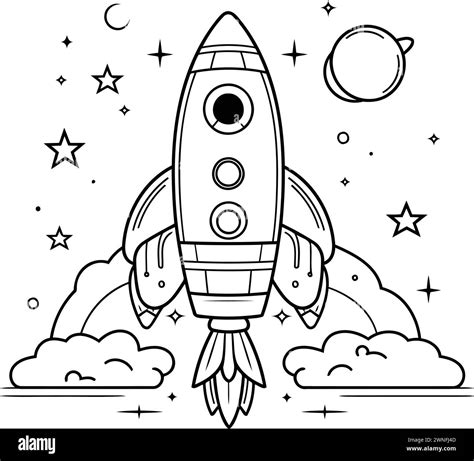 Rocket design. Spaceship start up galaxy cosmos and universe theme Vector illustration Stock ...