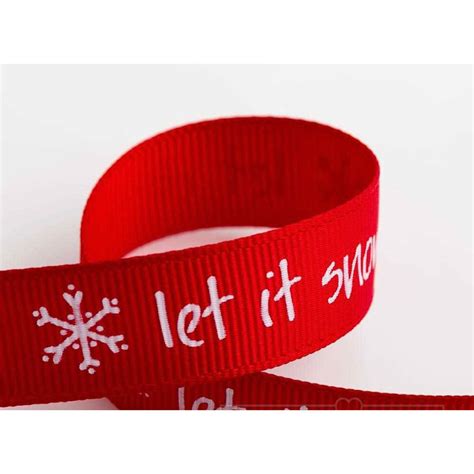 Christmas Ribbon - Red Let It Snow - 5M - Gingerbread House