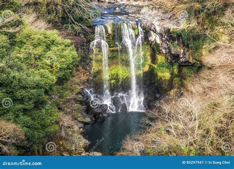 Cheonjeyeon Waterfalls in Jeju Island Stock Image - Image of jeju, precipice: 85297947