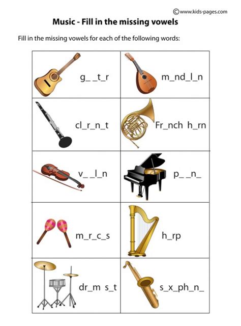 Instruments - Fill In worksheet