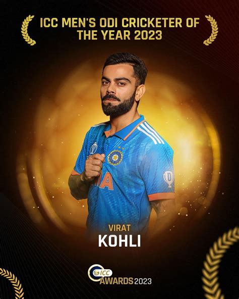 ICC Men's ODI Cricketer of The Year 2023 : Virat Kohli : r/Cricket