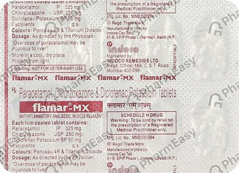 Flamar Mx Strip Of 10 Tablets: Uses, Side Effects, Price & Dosage ...