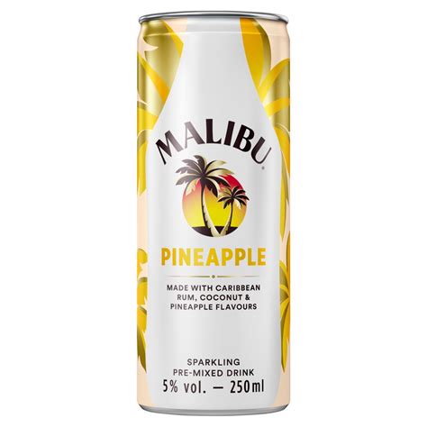 Malibu Pineapple Sparkling Pre-Mixed Drink 250ml | BB Foodservice