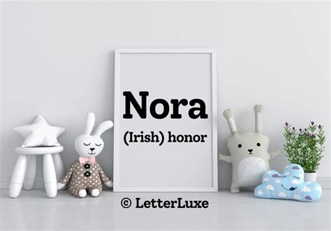 Nora Name Meaning Sign, Nora Printable Baby Shower Gift, Birthday ...